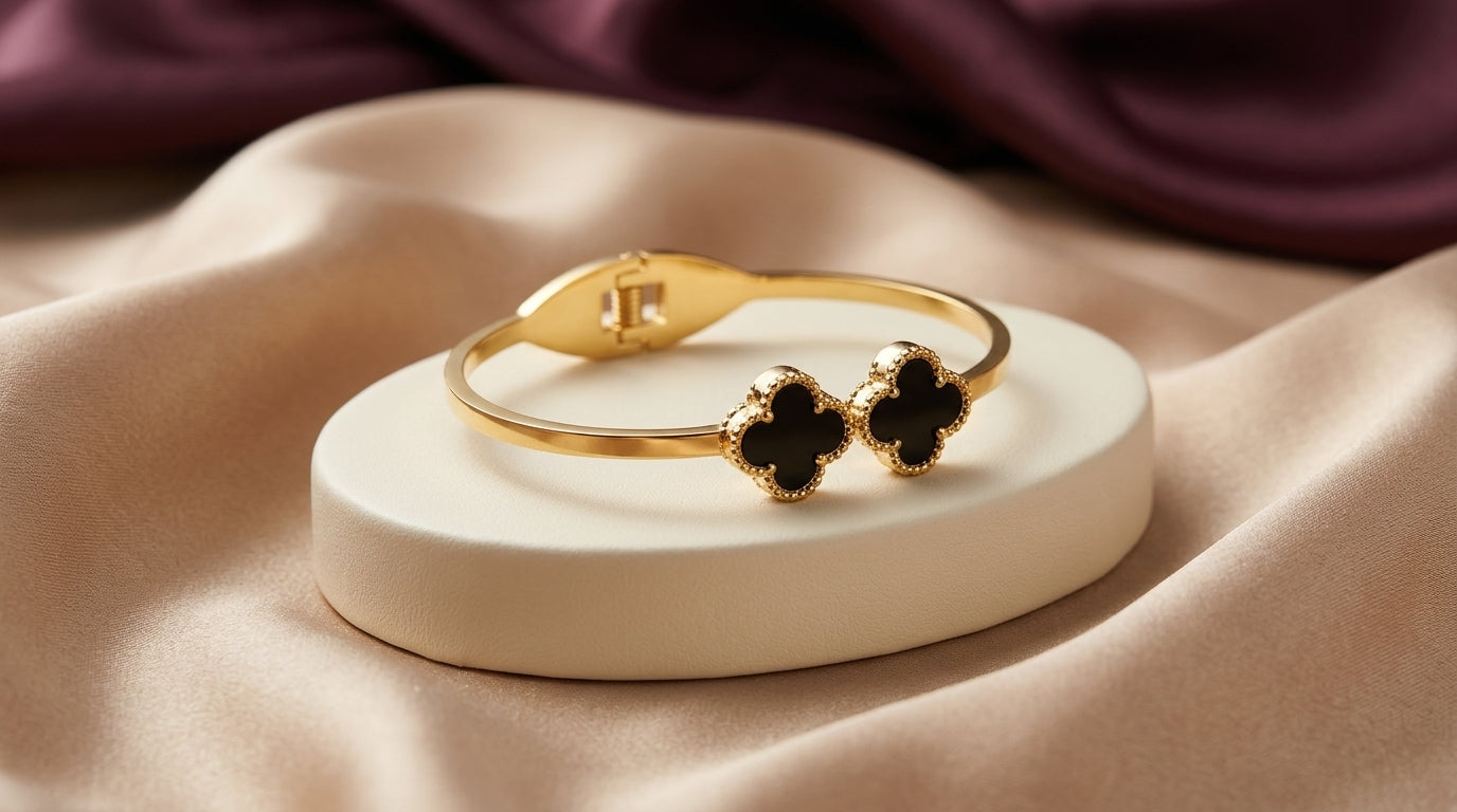 Midnight Clover Bangle