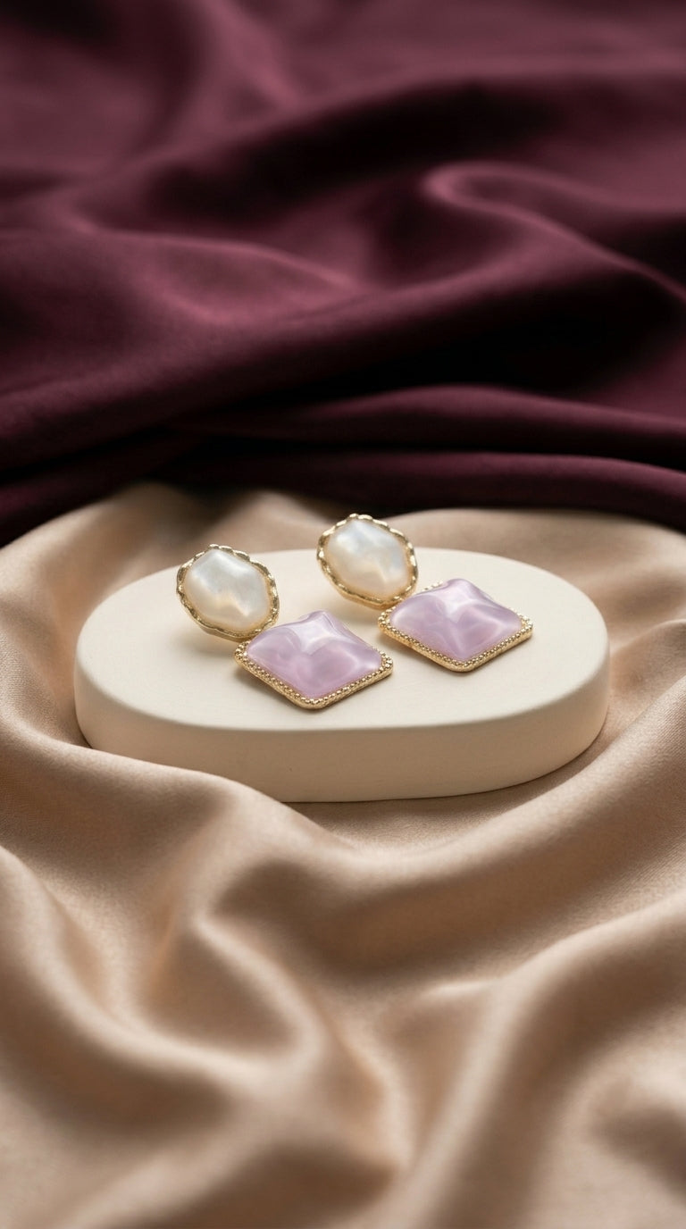 Lilac Pearl Earrings