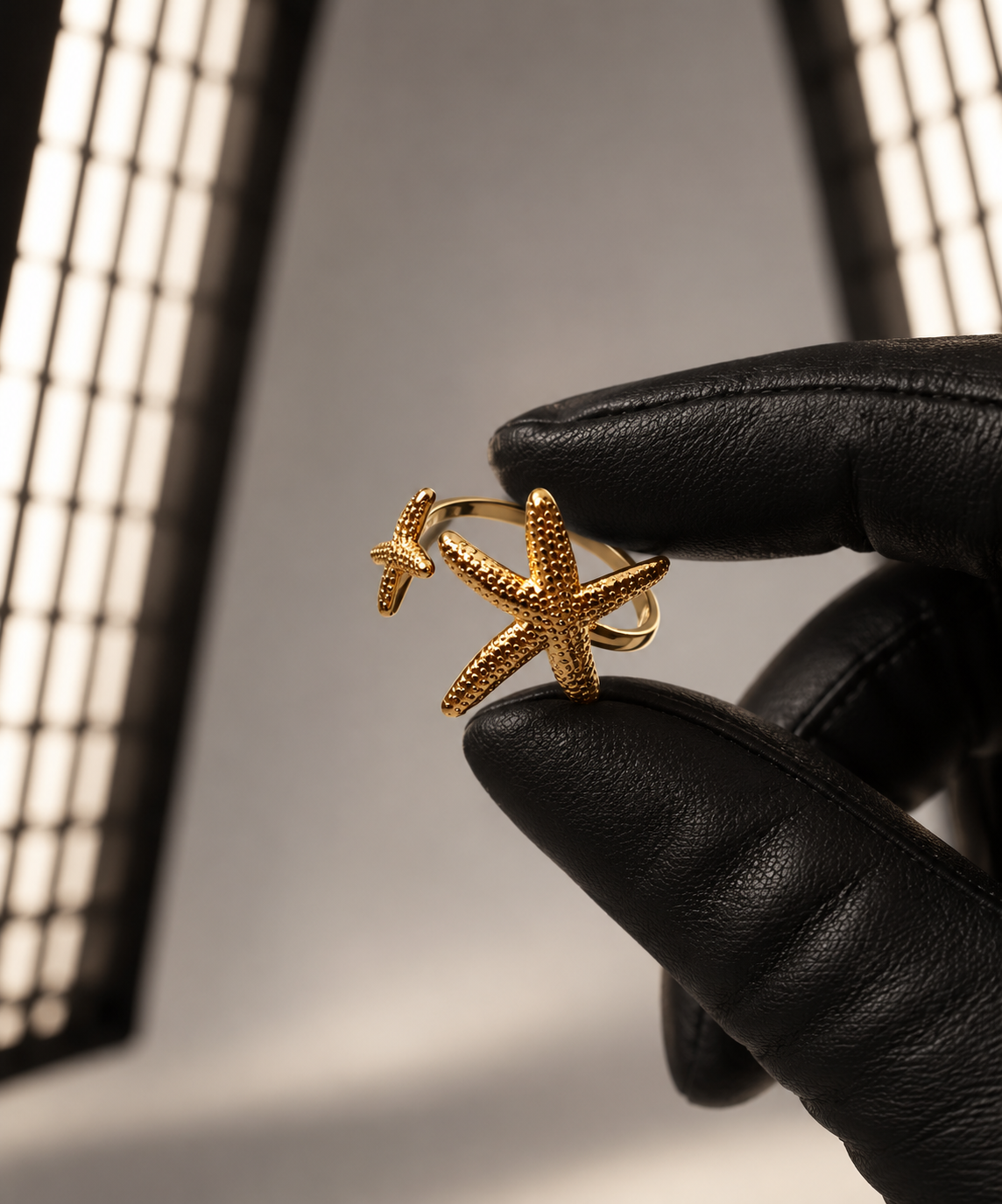 Golden Starfish Ring
