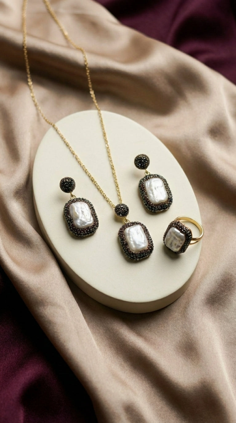 Turkish Jewellery Set Beyaz Set Pakistan | BlingnFair